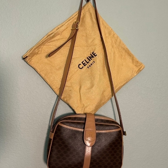 Celine Dark Brown and Tan Crossbody Bag - Picture 1 of 11